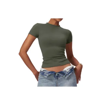 Sporty Maximum Comfort Nylon Spandex Brushed Fabric Fitness Clothing Women
