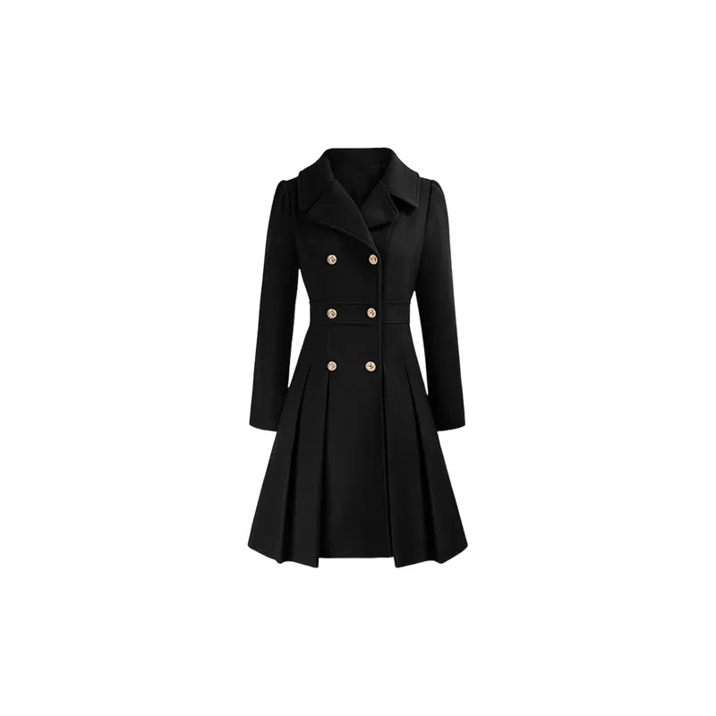 Casual Plain Polyester Coat Women-3