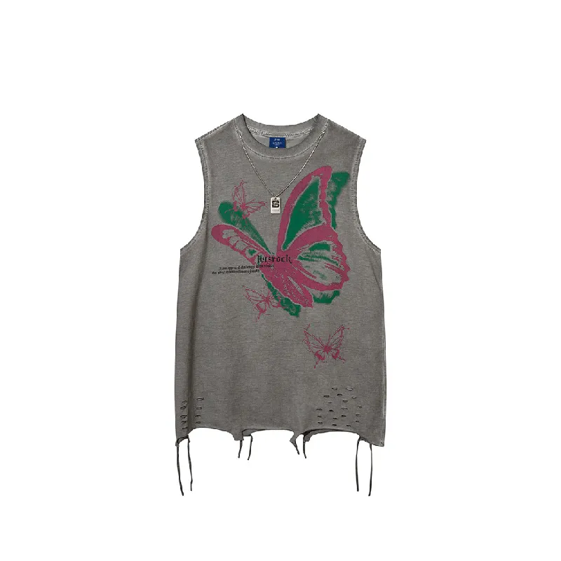 Casual Butterfly Cotton Vest-2
