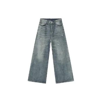 Fashionable Washed Loose Jeans