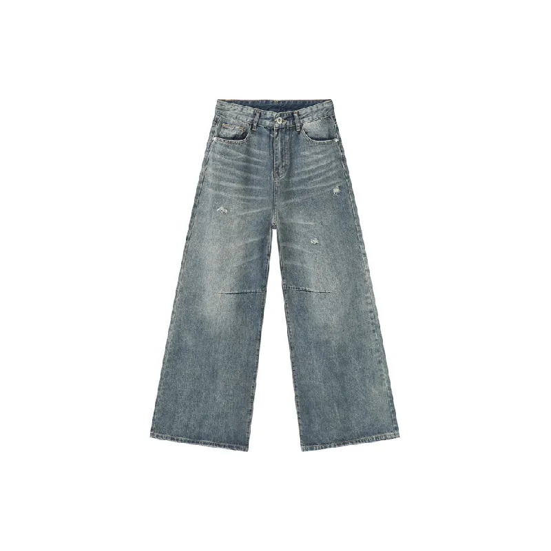 Fashionable Washed Loose Jeans-0