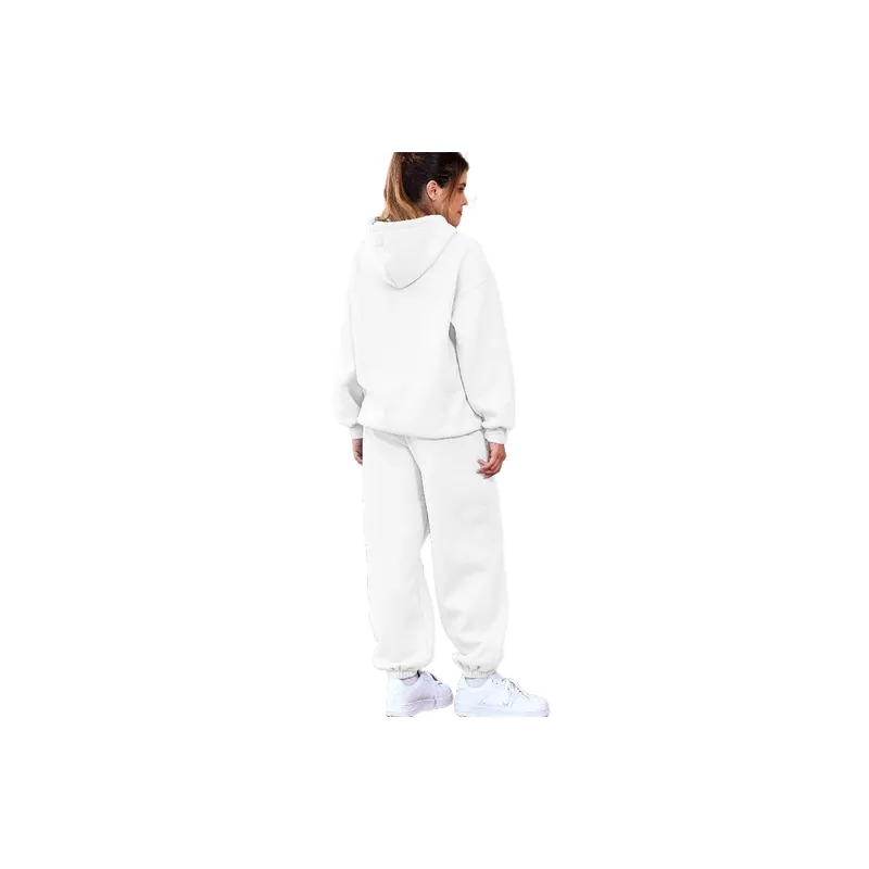 Casual Sporty Polyester Sweatshirt Set Women-1