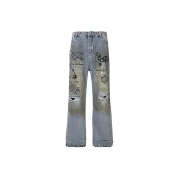 Ripped Graffiti Jeans