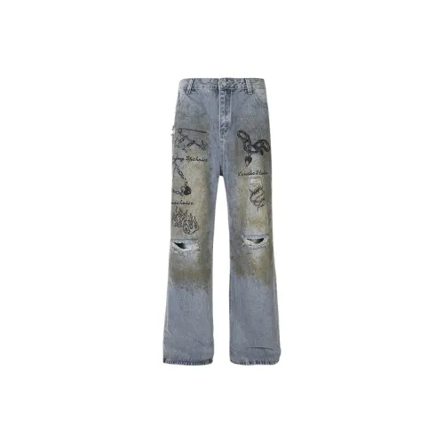 Ripped Graffiti Jeans