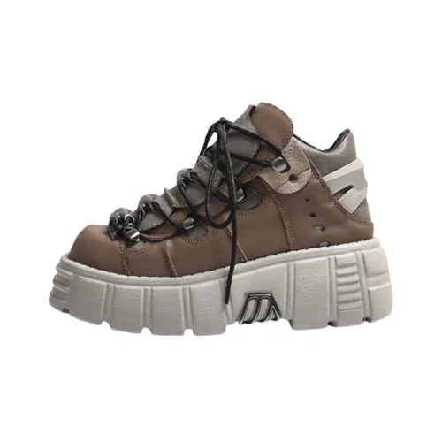 Retro Contrast Color Platform Shoes