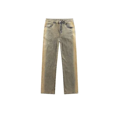 HELIPORT Apron Side Slit Yellow Mud Dyed Jeans