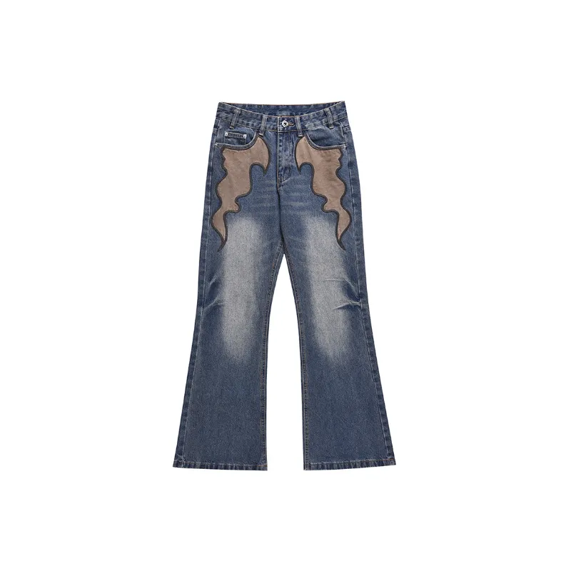 Retro Washed Straight Leg Jeans-0