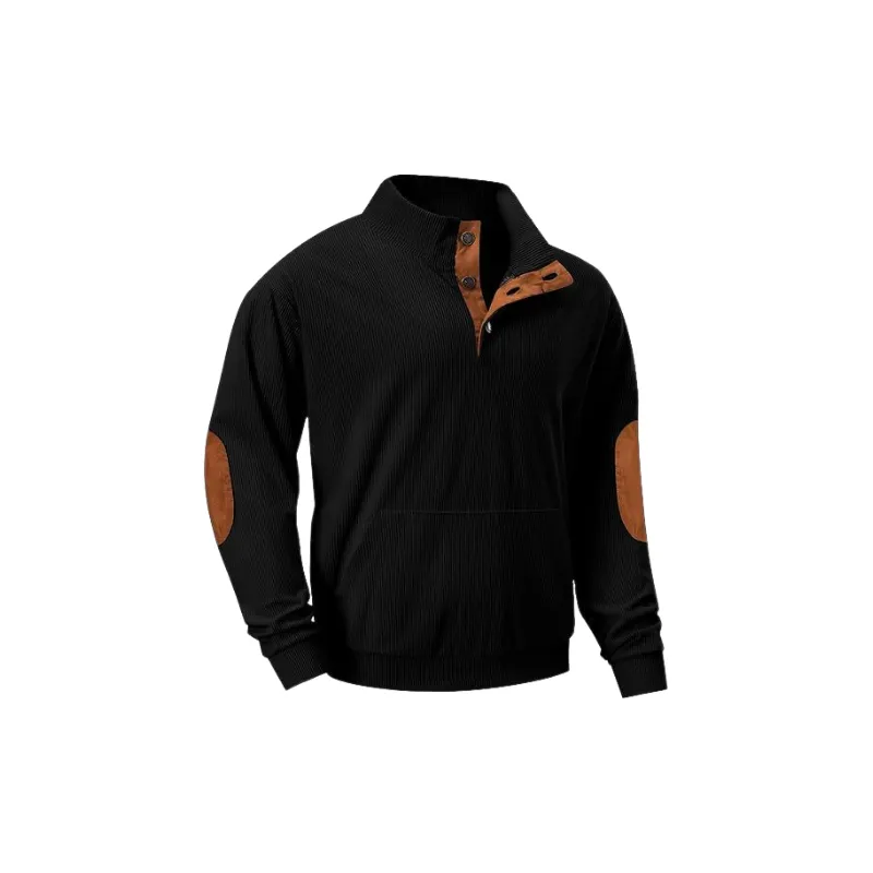 Casual Long Sleeve Corduroy Sweatshirt-6