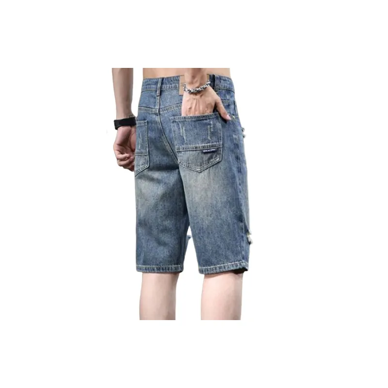 Retro Washed Denim Shorts-3