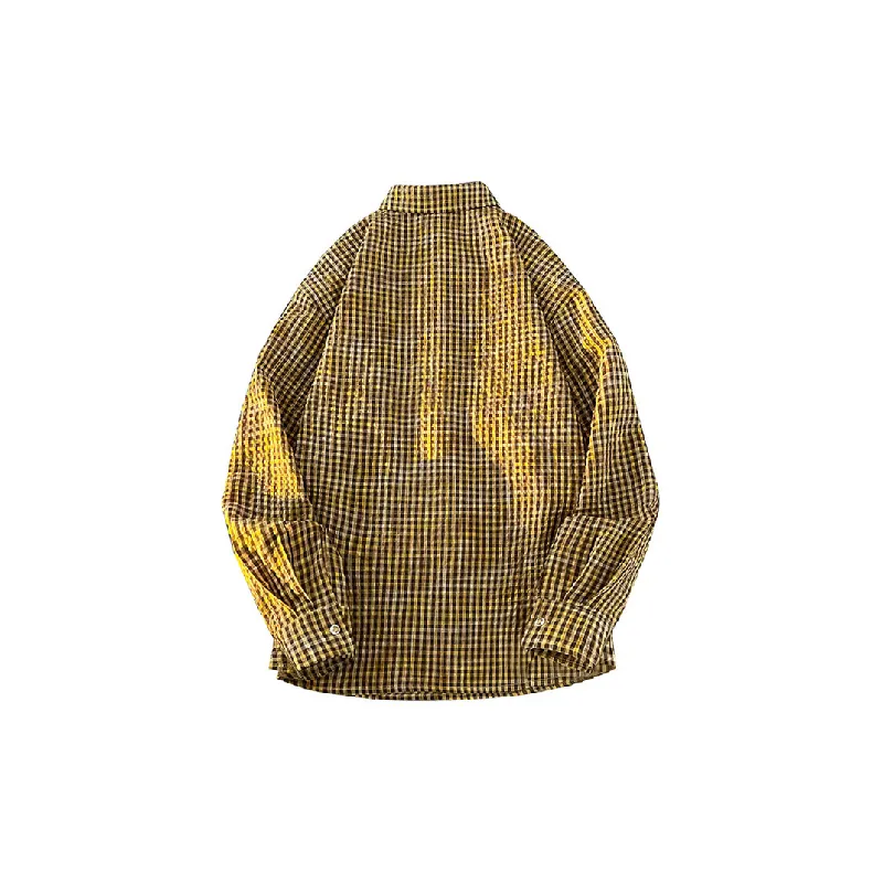 Fashionable Plaid Blended Synthetic Fabrics Shirt-1