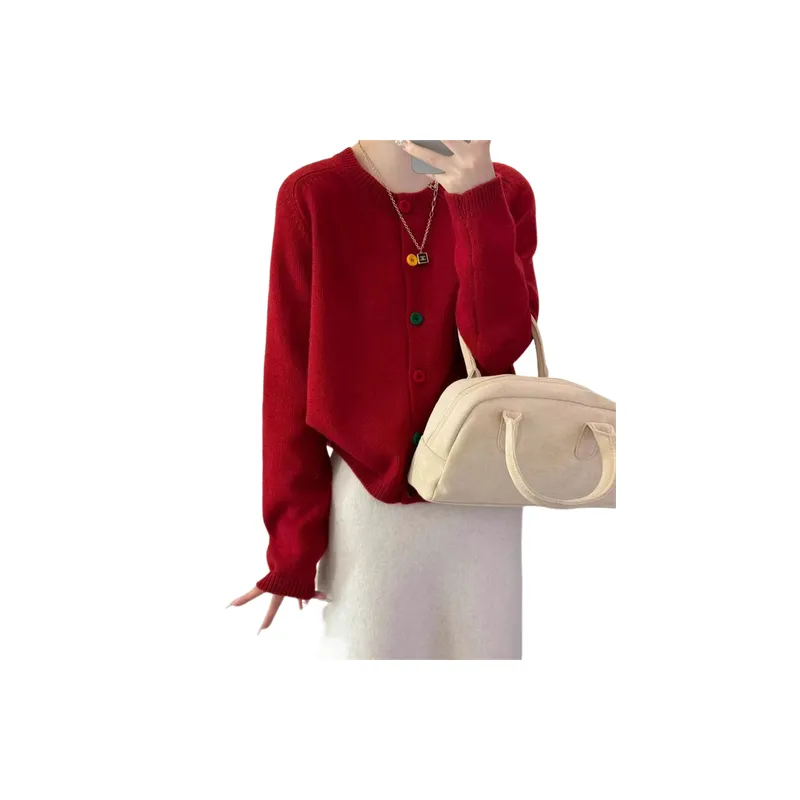 Plain Loose Sweater Women-4