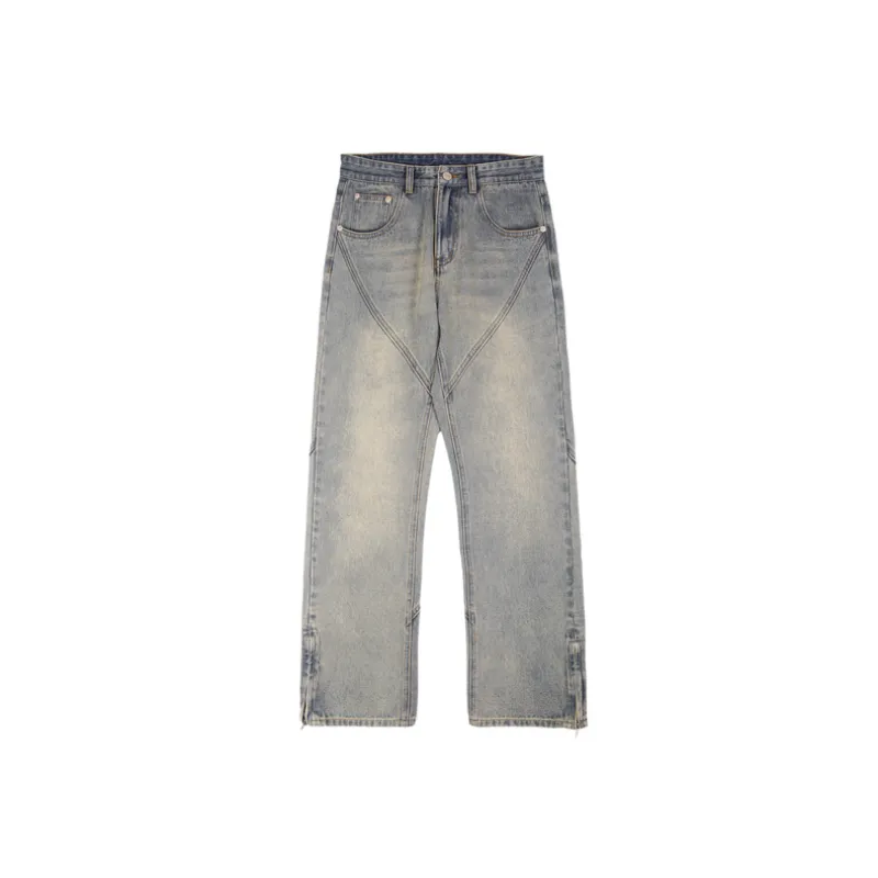 Basics Loose Denim Casual Pants-3