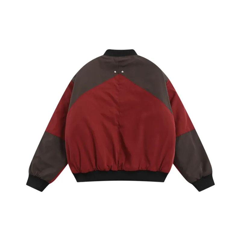 High Street Functional Style Stitching Contrast Color Aviator Hip hop Loose OV Quilted Cotton padded Jacket-5