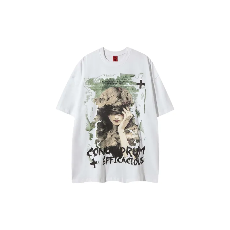Casual Loose Cotton Blended Fabric T Shirt-6