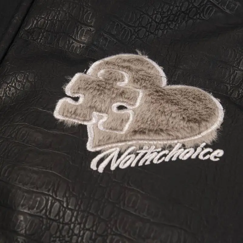 Embroidery Loose Blended Synthetic Fabrics Quilted Jacket-3