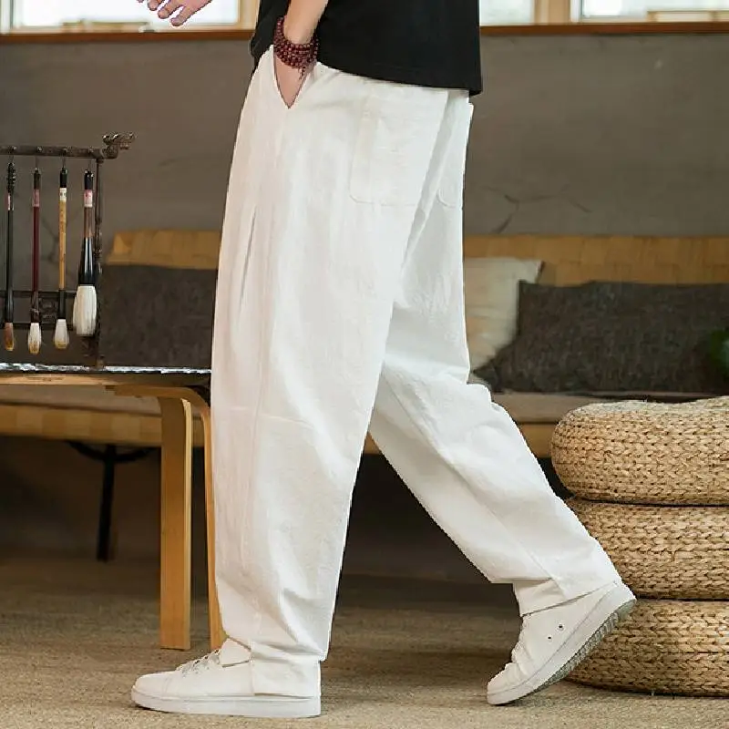 Plain Loose Casual Pants-4