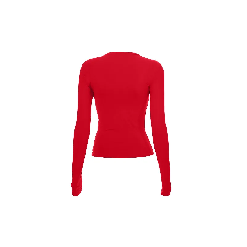 Retro Plain Polyester T Shirt Women-11