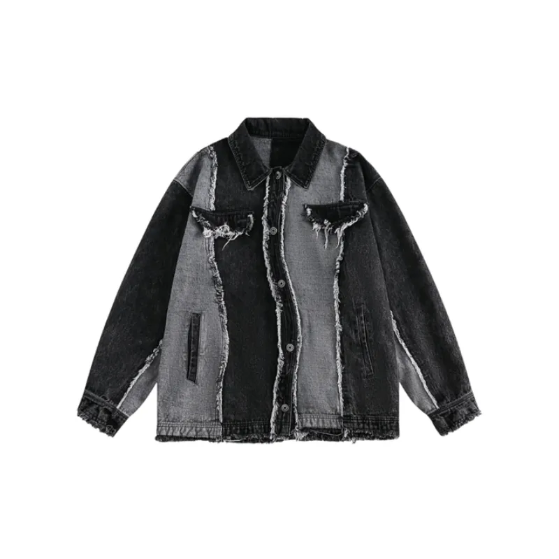 Trendy Vintage Washed Stitching Rough Edge Loose Jacket