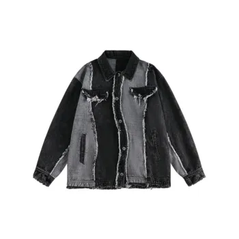 Trendy Vintage Washed Stitching Rough Edge Loose Jacket