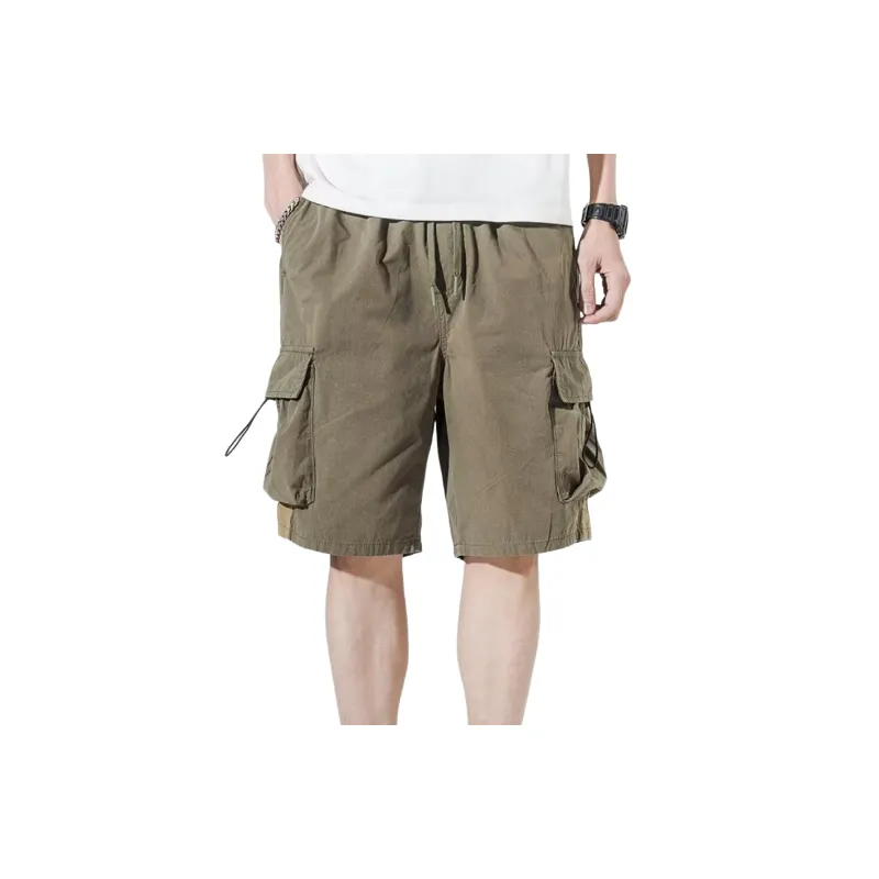 Trendy Loose Bamboo Fiber Cargo Shorts-0