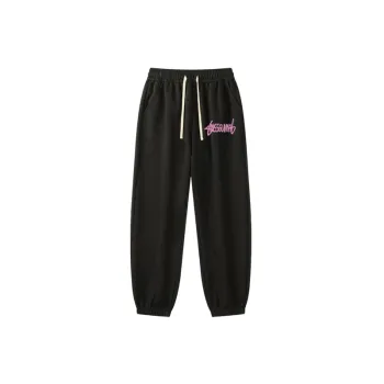 Loose Straight Leg Retro Letter Printing Drawstring Casual Trend