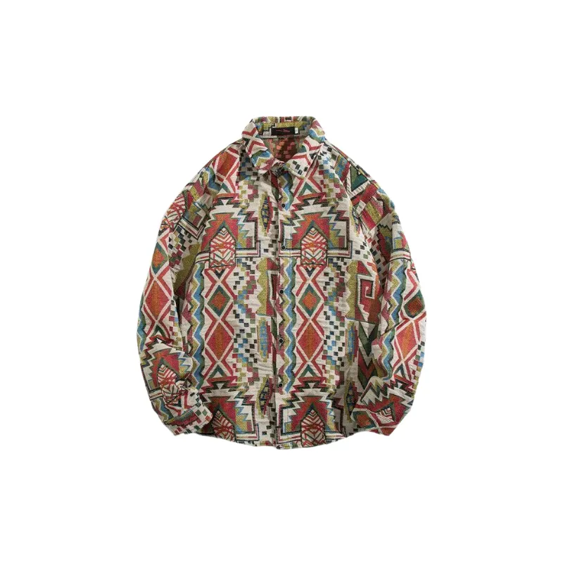 Retro Loose Cotton Blended Fabric Shirt-4