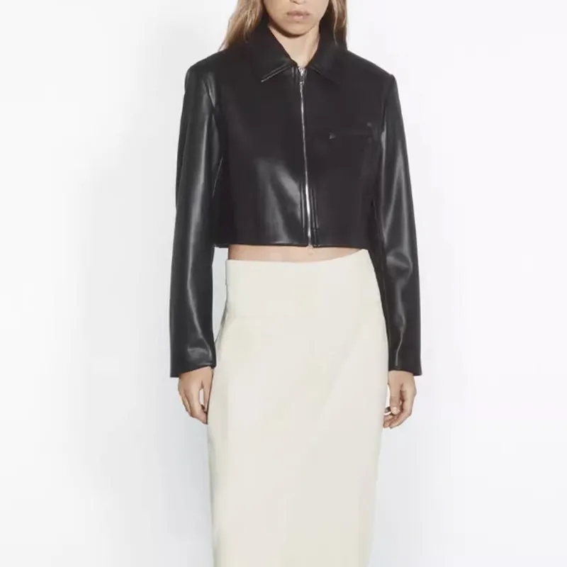 Casual Fashionable Polyester Jacket Women-2