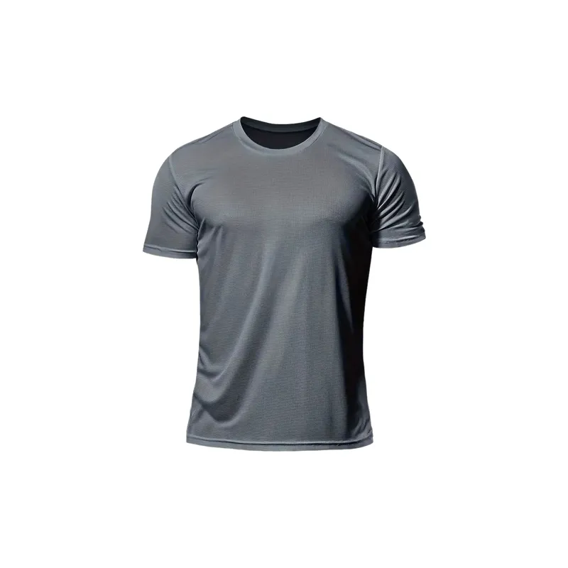 Simple Plain Blended Synthetic Fabrics T Shirt-11