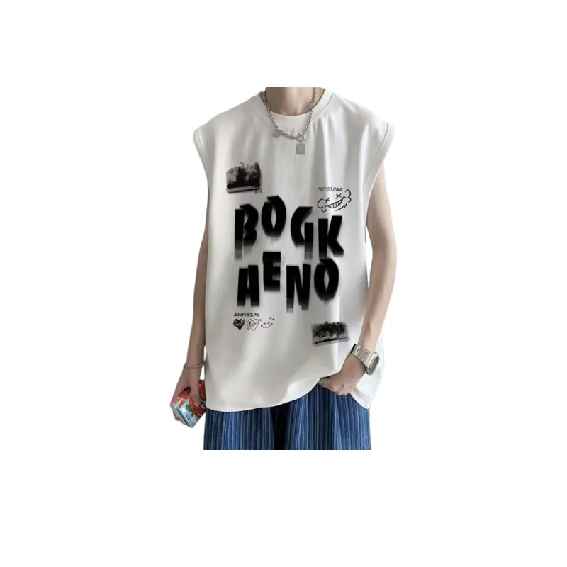 Loose Sleeveless Cotton Vest-3