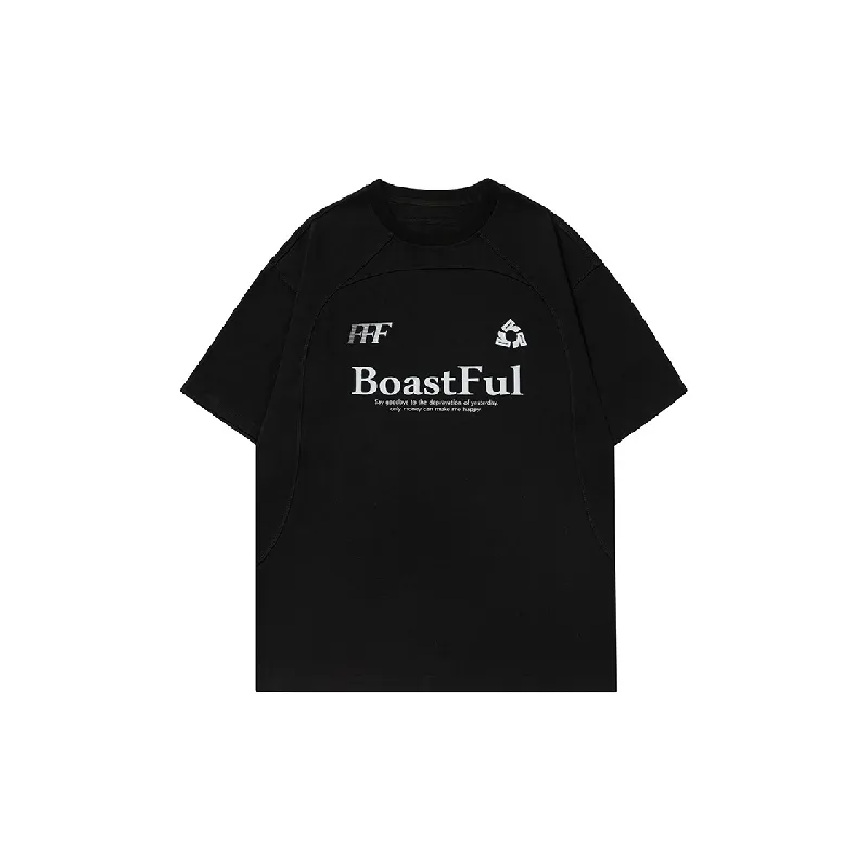 Plain Letter 100% Cotton T Shirt-6