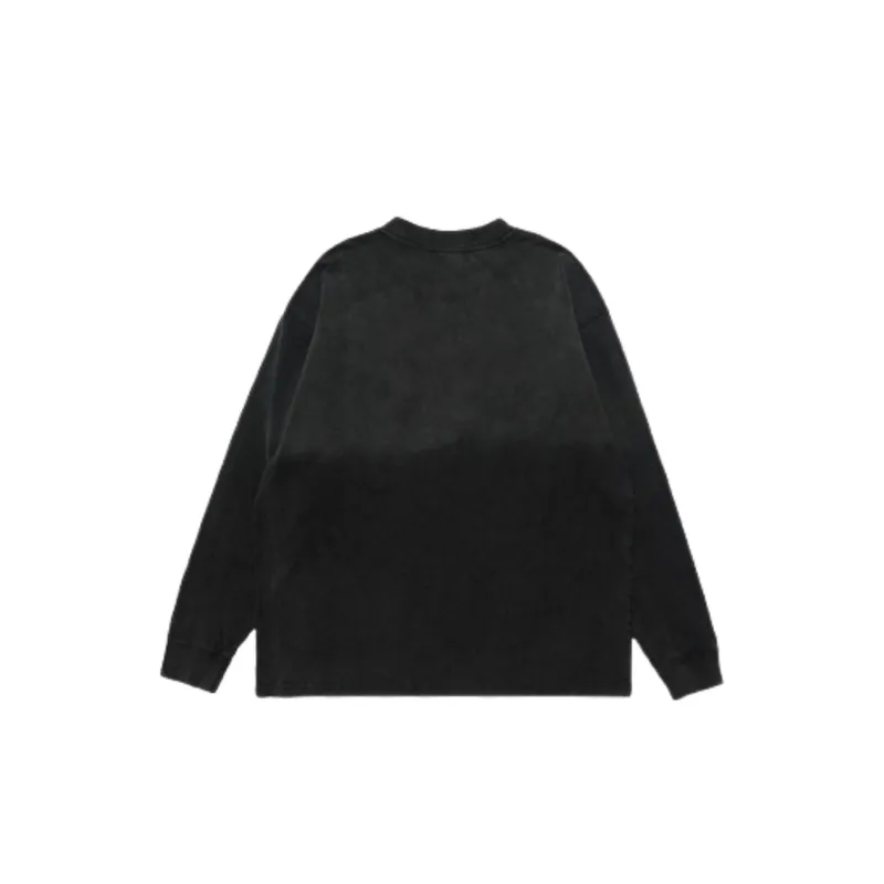 Retro Washed Distress Printed Loose T Shirt-1