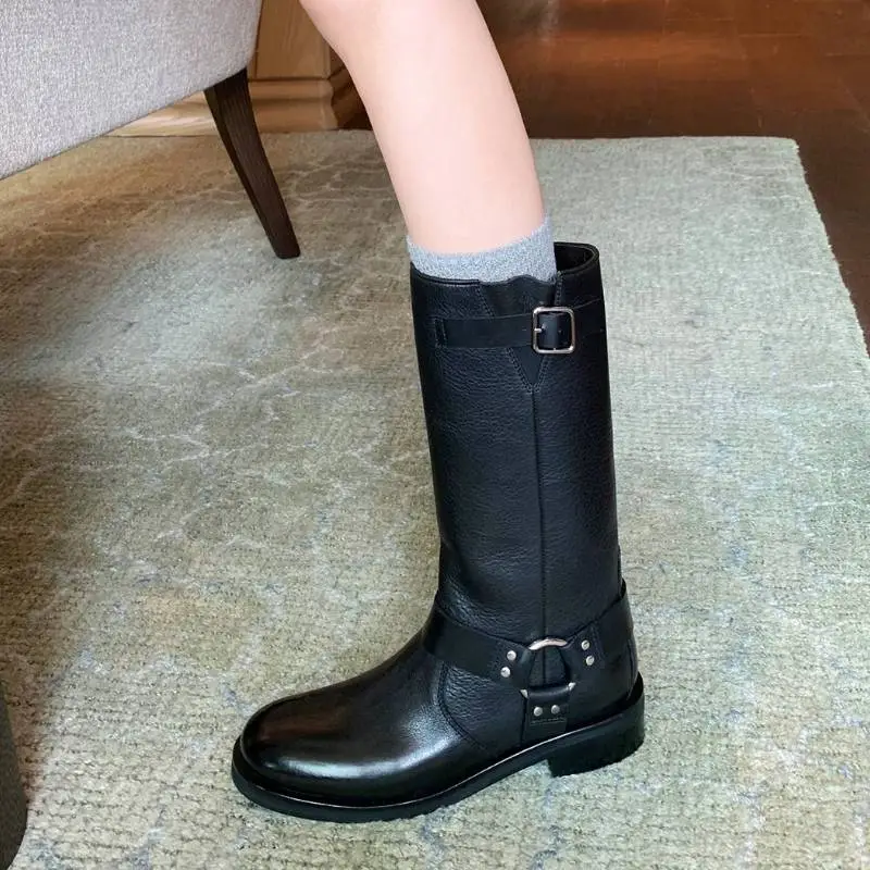 Retro Simple Knee High Boots-1