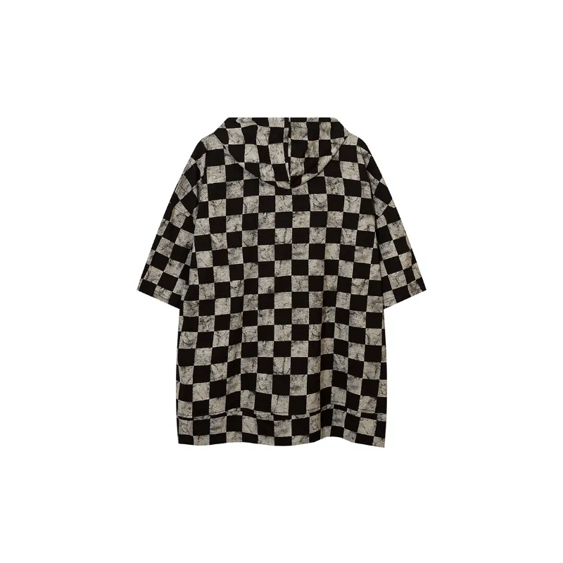 Short Sleeved Hooded T Shirt-1