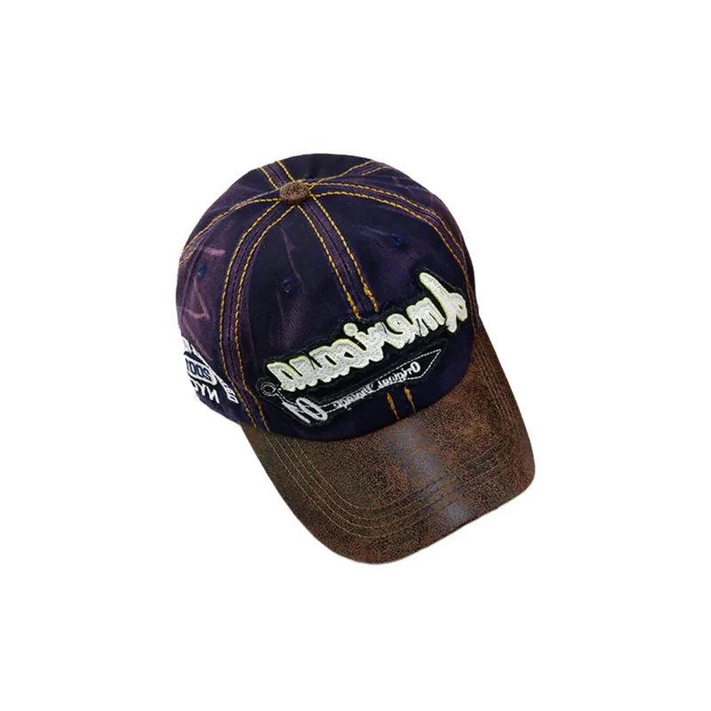 Trend Color Matching Letters Retro Sunshade Hats-3