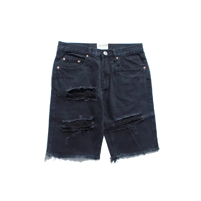 Street Washed Denim Shorts-0