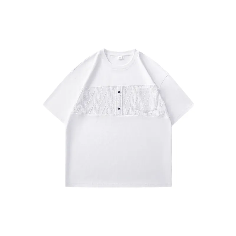 Loose Plain Cotton Blended Fabric T Shirt-2