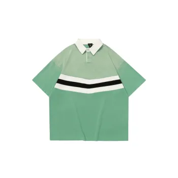 Casual Stripes Gradient Polo T Shirt