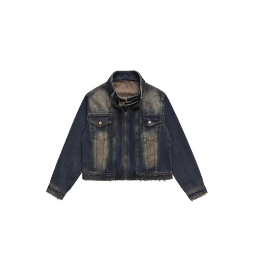 Vintage Design Distressed Denim Loose Jacket