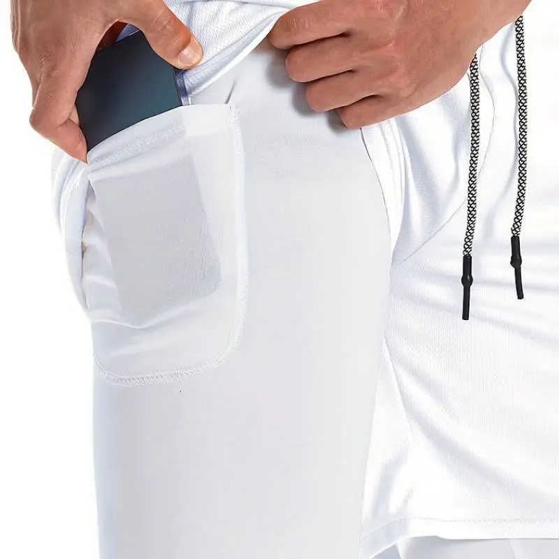 Basics Loose Blended Synthetic Fabrics Sports Shorts-3