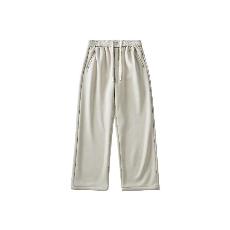 Basics Plain Cotton Blended Fabric Casual Pants-2