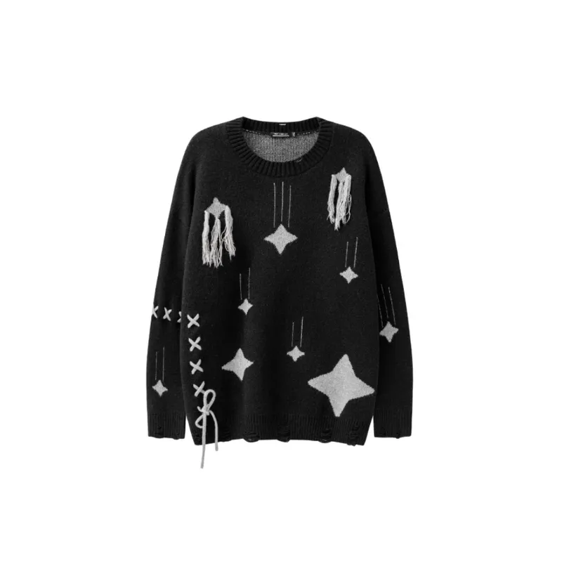 Meteor Falling Loose Crewneck Knitted Sweater-0
