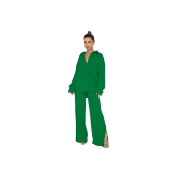 Simple Skin friendly Polyester Shirt Suit Women