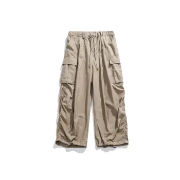 Solid Color Retro Outdoor Loose Casual Straight Pants