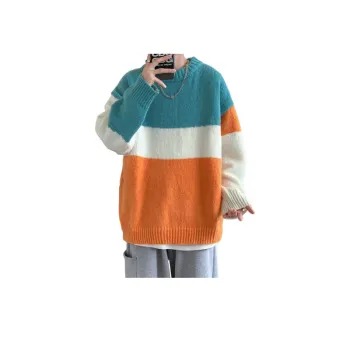 Casual Contrast Color Loose Sweater