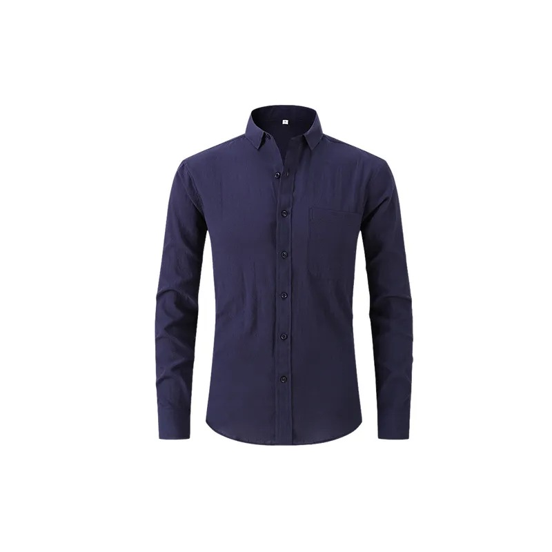 Casual Plain Cotton Blended Fabric Shirt-0
