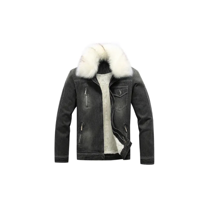 Casual Fashionable Washed Denim Jacket-1