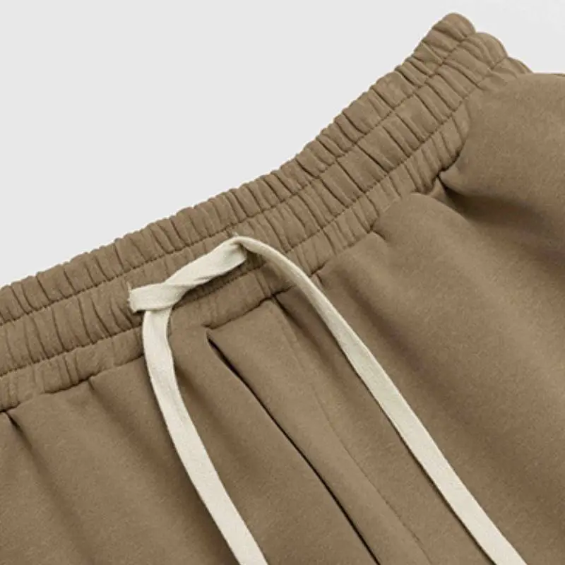 Plain Embroidery Cotton Casual Pants-4