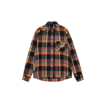 Plaid Long Sleeved Shirt   Versatile Retro Loose Casual Option