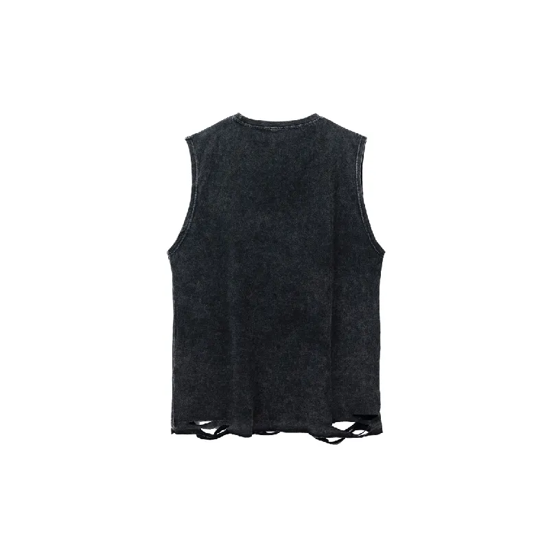 Retro Loose Cotton Blended Fabric Vest-1