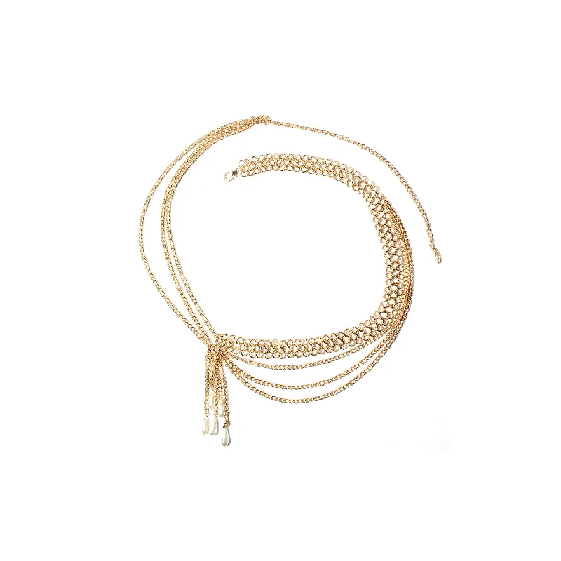 Fashionable Pearls Waist Chain Women-0